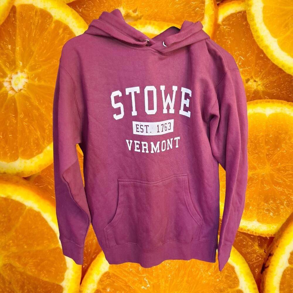 Cottage Heritage Stowe Vermont Maroon Hoodie Sweatshirt Size‎ Medium